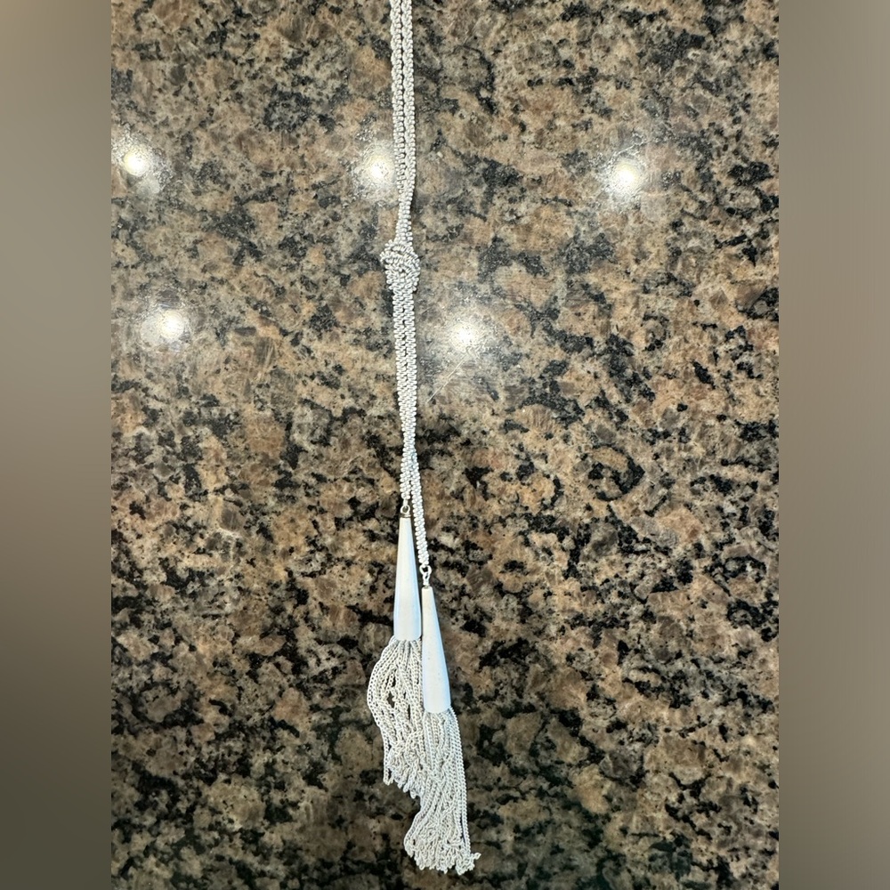 Kendra Scott white tassel necklace